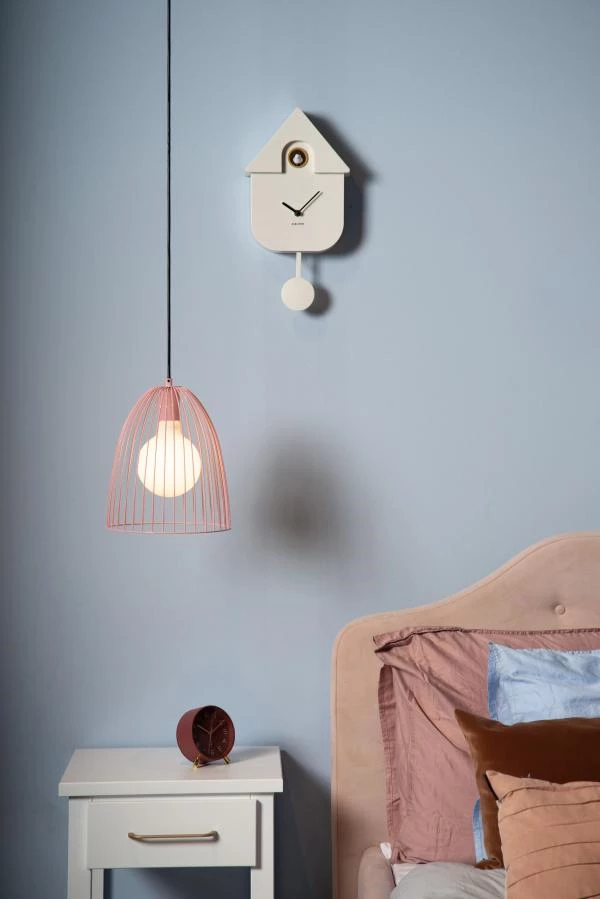 Lucide MACARONS - Hanglamp - Ø 24,5 cm - 1xE27 - Roze - sfeer 1